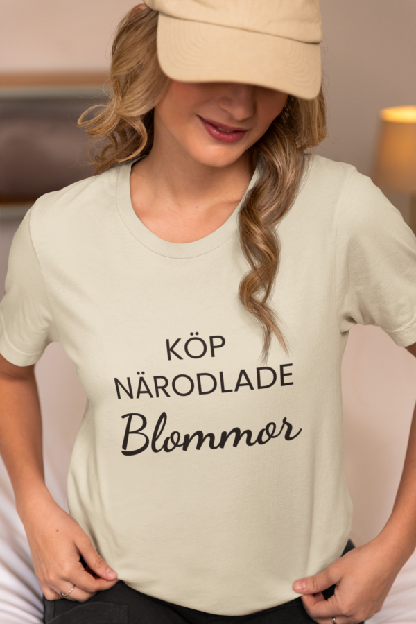 bella canvas t shirt mockup of a female influencer at home m37291