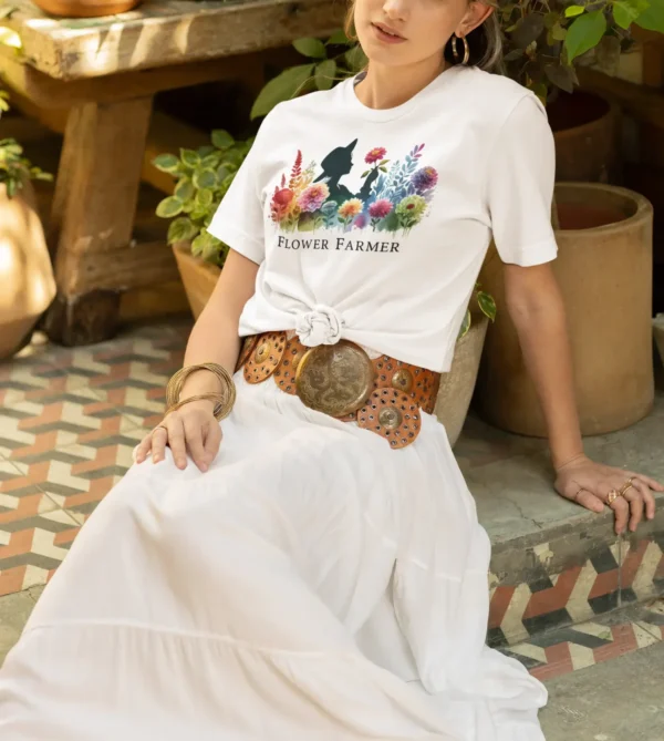 bella canvas t shirt mockup of a woman posing by plant pots in a boho style outfit m36850 1 scaled e1708468406150